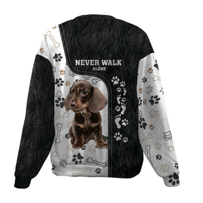 Dachshund-Never Walk Alone-Premium Sweater