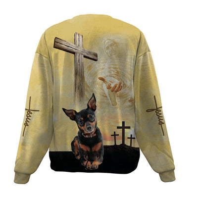 Miniature Pinscher-Jesus-Premium Sweater
