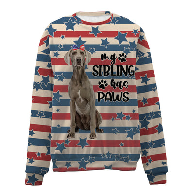 Weimaraner-American Flag-Premium Sweater