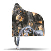 Black and Tan Coonhound Hooded Blanket