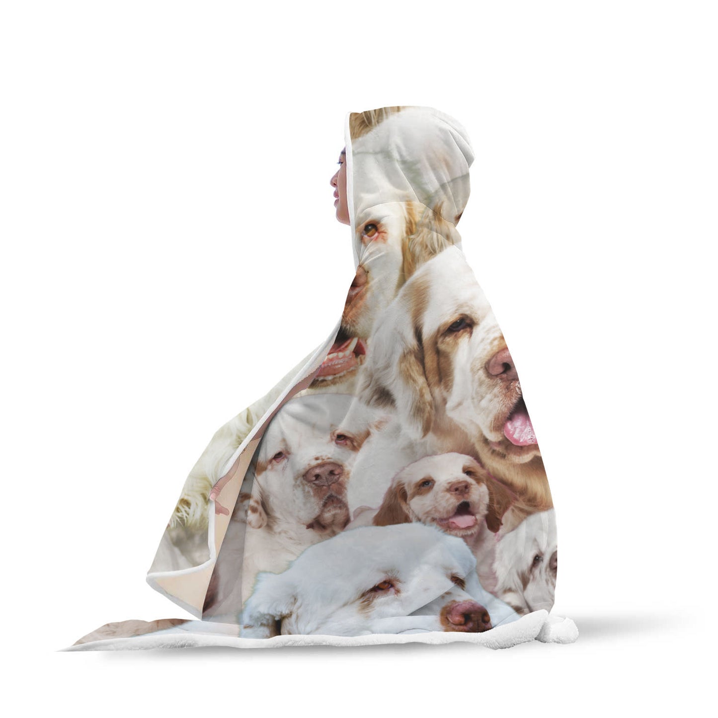 Clumber Spaniel Hooded Blanket