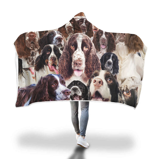 English Springer Spaniel Hooded Blanket