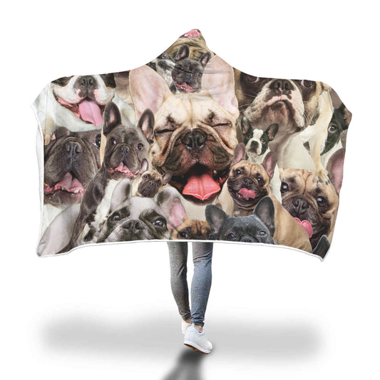 French Bulldog Hooded Blanket