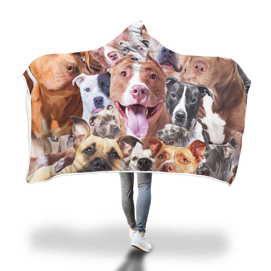 Pit bull Hooded Blanket