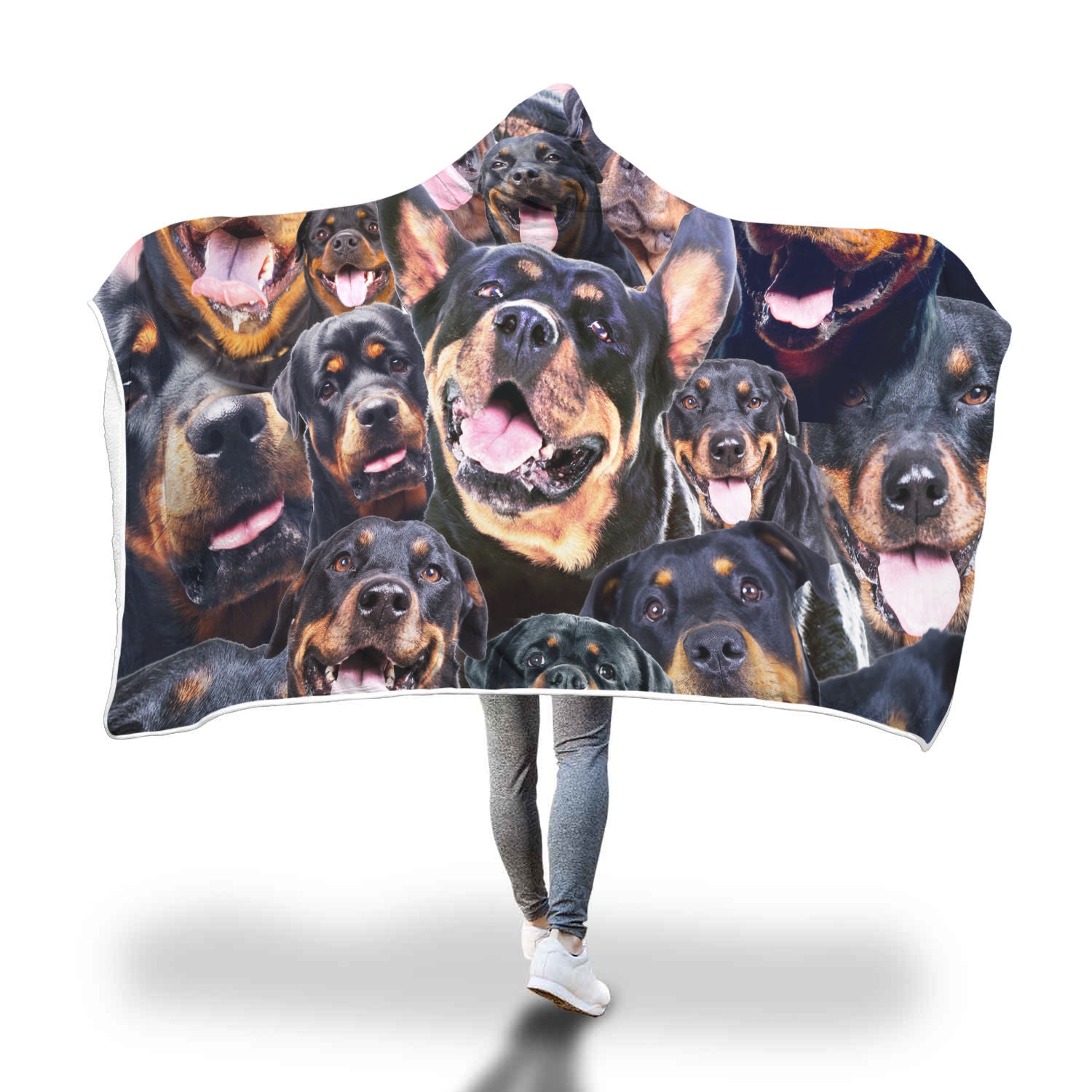 Rottweiler Hooded Blanket