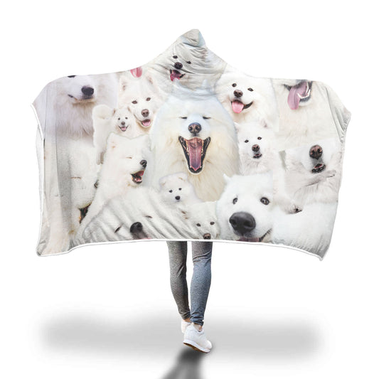 Samoyed Hooded Blanket