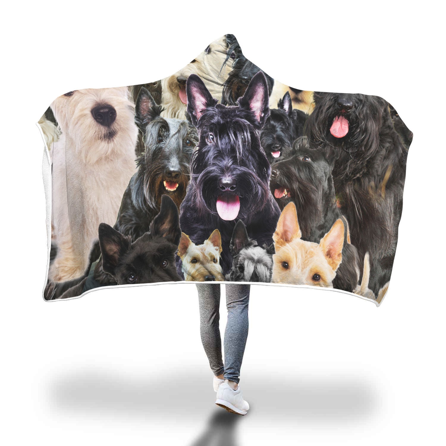 Scottish Terrier Hooded Blanket
