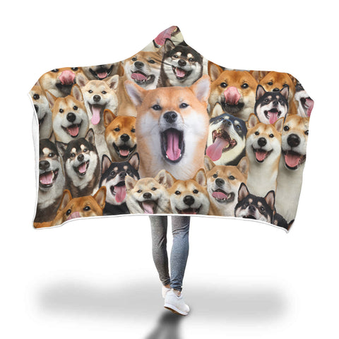 Shiba Inu Hooded Blanket