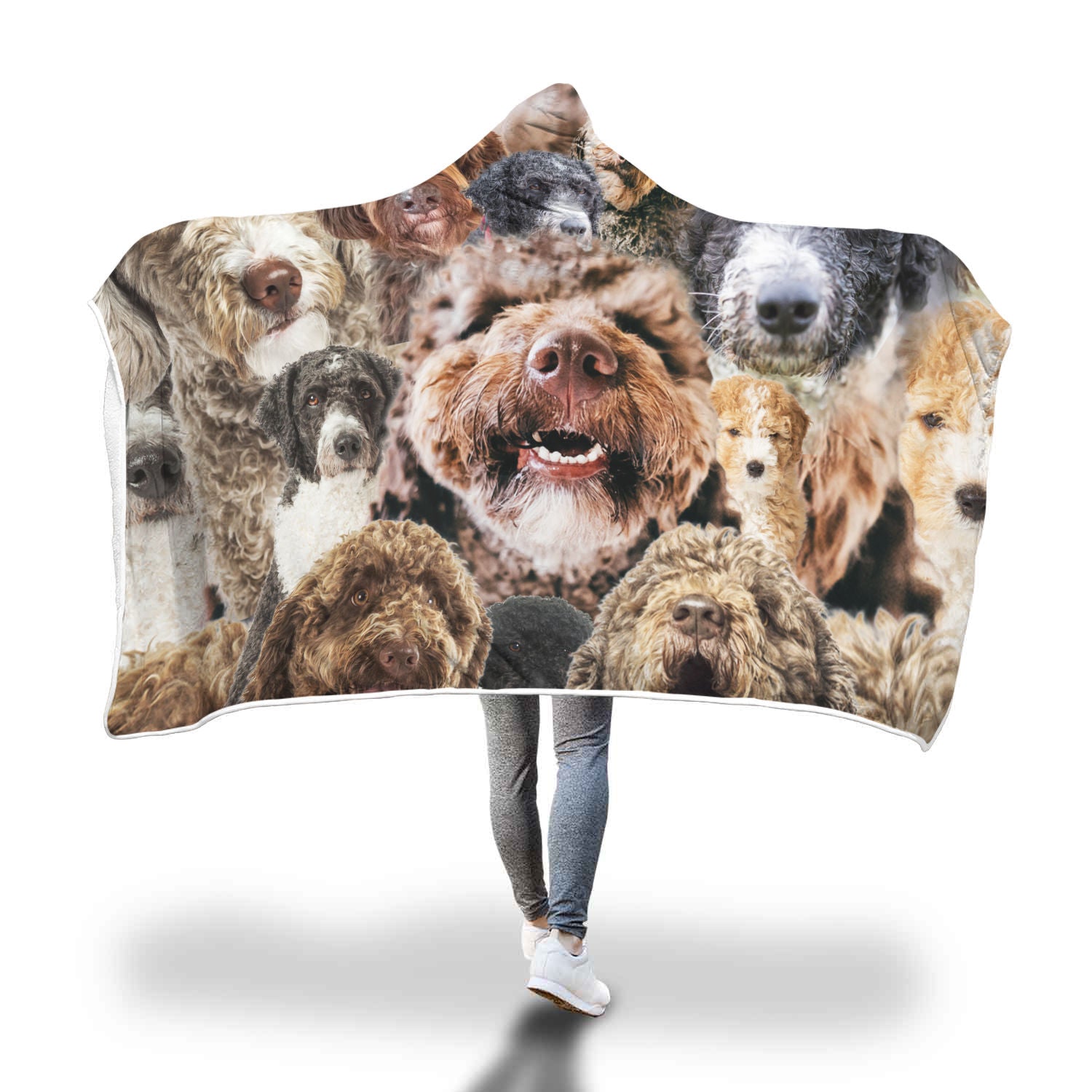 Spanish Water Dog Hooded Blanket