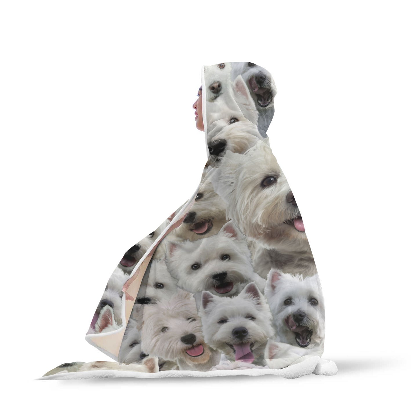 West Highland White Terrier Hooded Blanket