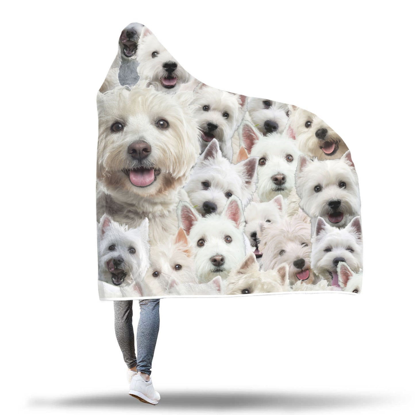 West Highland White Terrier Hooded Blanket