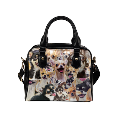 Chihuahua Face Shoulder Handbag