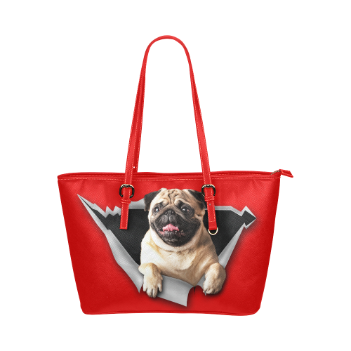 Pug Leather Tote Bag