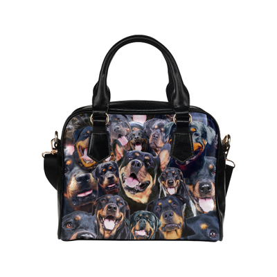Rottweiler Face Shoulder Handbag