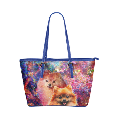 Pomeranian Leather Tote Bag