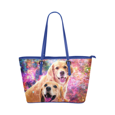 Golden Retriever Leather Tote Bag