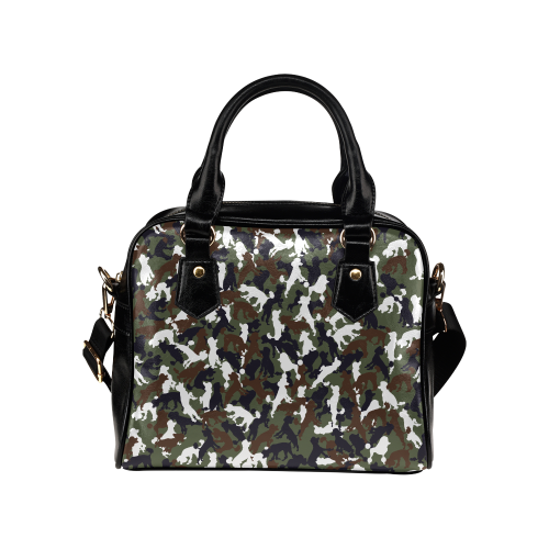 Poodle Camo Shoulder Handbag