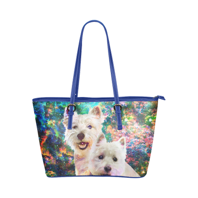 West Highland White Terrier Leather Tote Bag