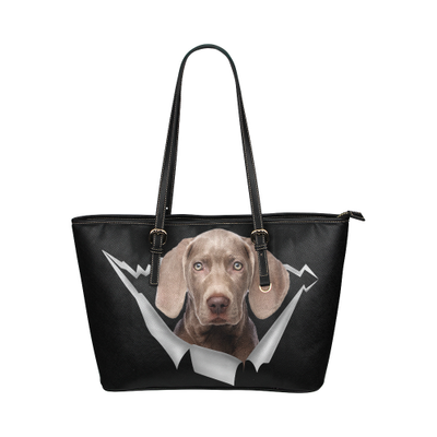 Weimaraner Leather Tote Bag