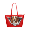 Basset Hound Leather Tote Bag