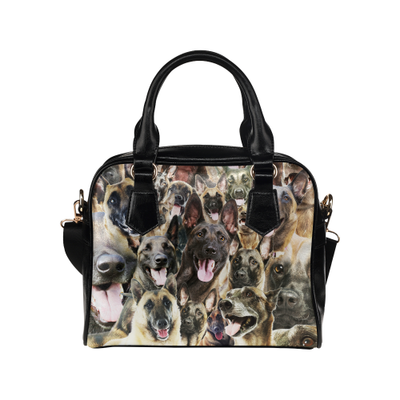 Belgian Shepherd Dog Malinois Face Shoulder Handbag