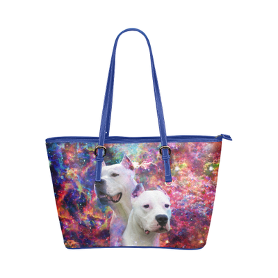 Dogo Argentino Leather Tote Bag