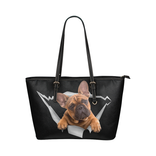 French Bulldog Leather Tote Bag
