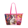 Bull Terrier Leather Tote Bag