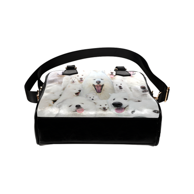 Samoyed Face Shoulder Handbag