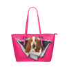 Basset Hound Leather Tote Bag