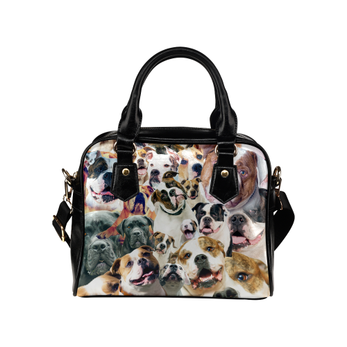 American Bulldog Face Shoulder Handbag