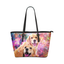Golden Retriever Leather Tote Bag