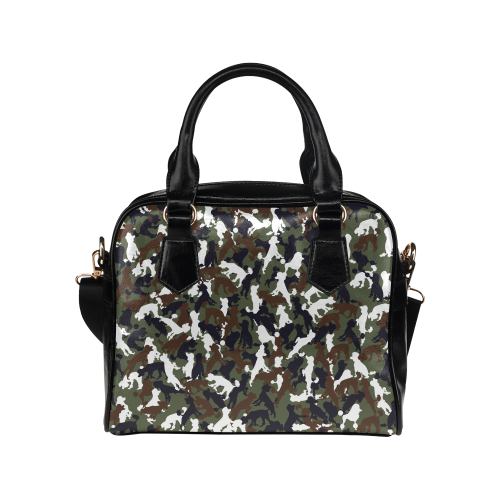 Poodle Camo Shoulder Handbag