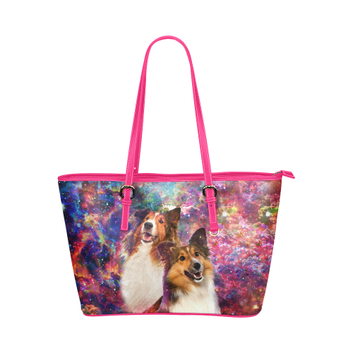 Shetland Sheepdog Leather Tote Bag