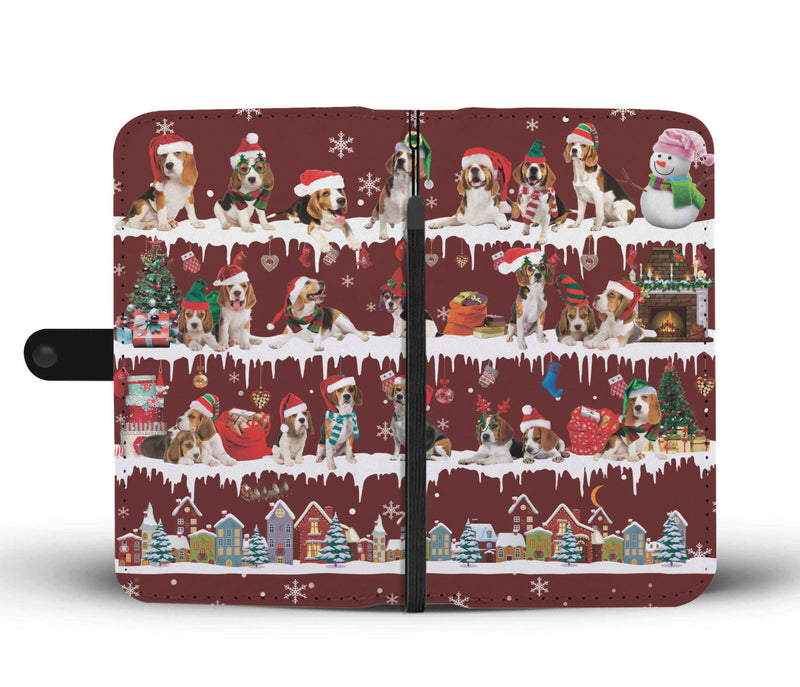 Beagle Snow Christmas Wallet Case