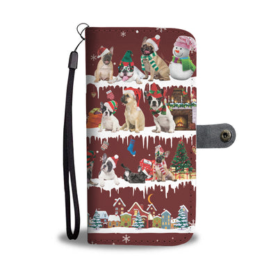 French Bulldog Snow Christmas Wallet Case