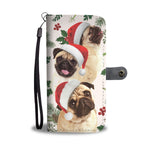 Pug Santa Hat Christmas Wallet Case