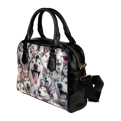 Siberian Husky Face Shoulder Handbag