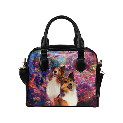 Shetland Sheepdog Yin Yang Shoulder Handbag