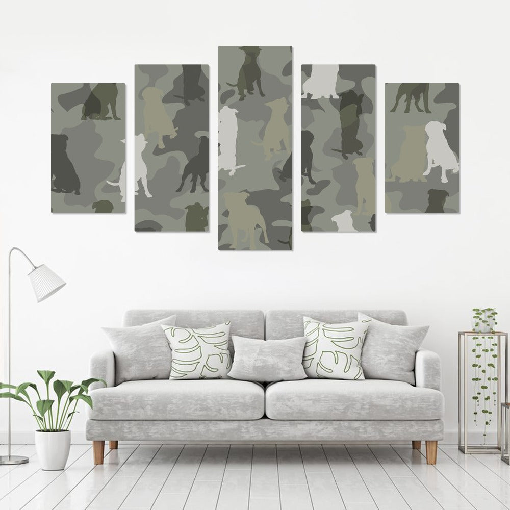 Staffordshire Bull Terrier Camo 3D Canvas Art
