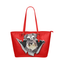 Schnauzer Leather Tote Bag