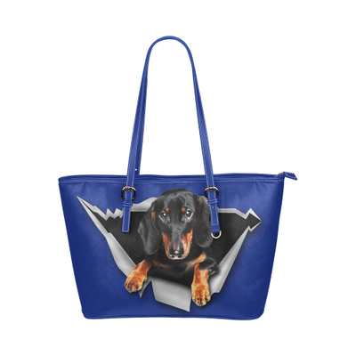 Dachshund Leather Tote Bag