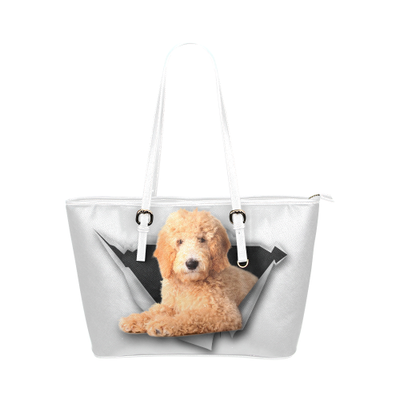 Goldendoodle Leather Tote Bag