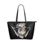 Schnauzer Leather Tote Bag