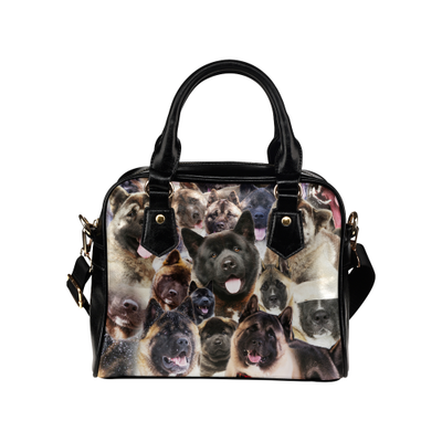 American Akita Face Shoulder Handbag