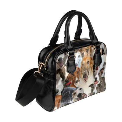 Sighthound Face Shoulder Handbag