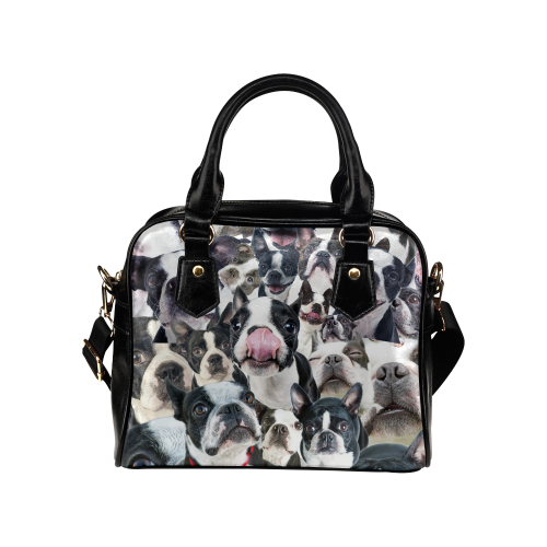 Boston Terrier Face Shoulder Handbag
