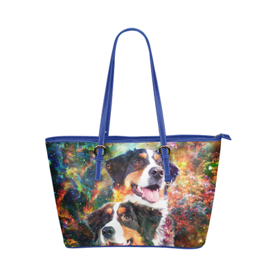 Bernese Mountain Leather Tote Bag