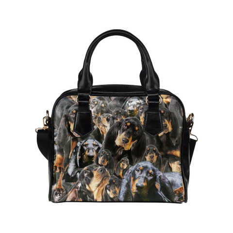 Black and Tan Coonhound Face Shoulder Handbag
