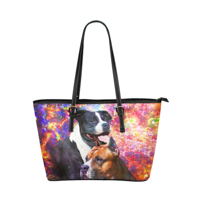 American Staffordshire Terrier Leather Tote Bag